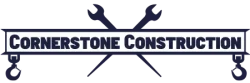 Resized blue Cornerstone Construction logo.